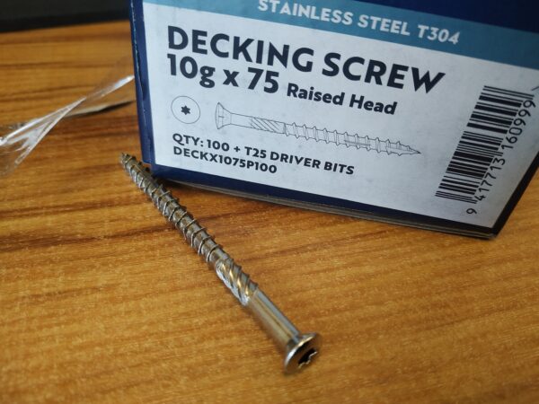 101869-10gx75mm Deck Screw SS